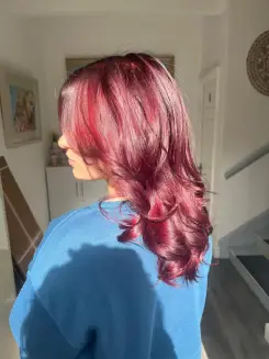 Dimensional plum and violet hair colouring with expert blending from our Balayage Bognor Regis professionals.